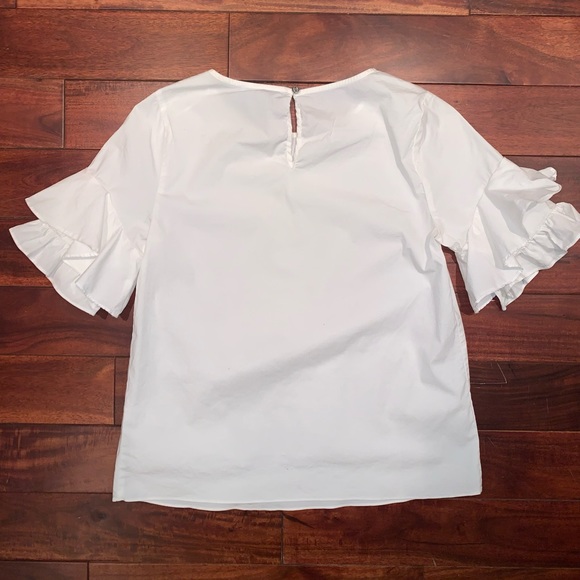 CeCe Ruffle Sleeve Poplin Top - Picture 3 of 4